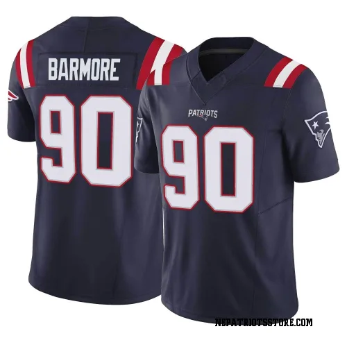 New England Patriots Men's Limited Navy Vapor F.U.S.E. Jersey (90 Christian Barmore)