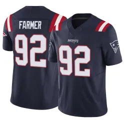 New England Patriots Men's Limited Navy Vapor F.U.S.E. Jersey (92 Joshua Farmer)