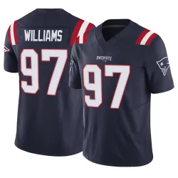 New England Patriots Men's Limited Navy Vapor F.U.S.E. Jersey (97 Milton Williams)