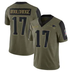 New England Patriots Men's Limited Olive 2021 Salute To Service Jersey (17 Ben Wooldridge)