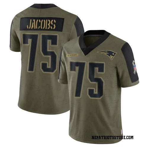 New England Patriots Men's Limited Olive 2021 Salute To Service Jersey (75 Demontrey Jacobs)