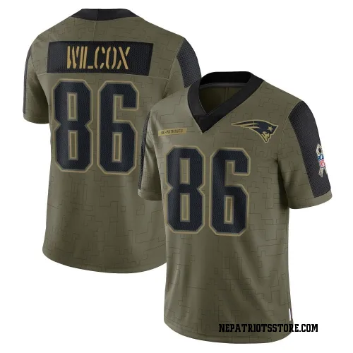 New England Patriots Men's Limited Olive 2021 Salute To Service Jersey (86 Mitchell Wilcox)