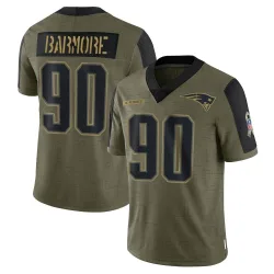 New England Patriots Men's Limited Olive 2021 Salute To Service Jersey (90 Christian Barmore)