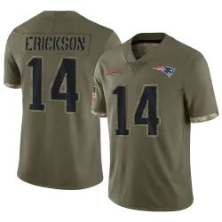 New England Patriots Men's Limited Olive 2022 Salute To Service Jersey (14 Alex Erickson)