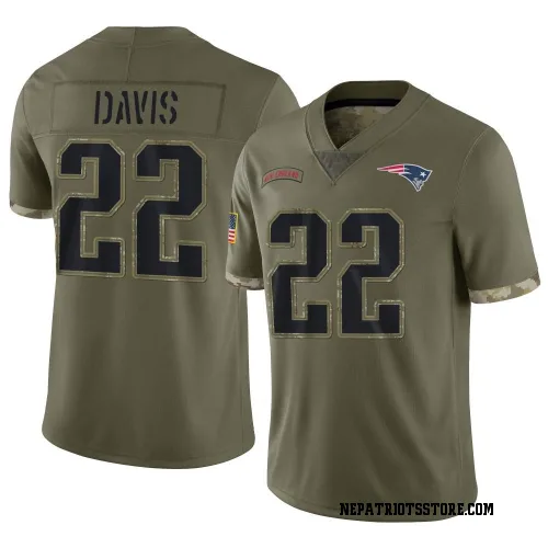 New England Patriots Men's Limited Olive 2022 Salute To Service Jersey (22 Cody Davis)