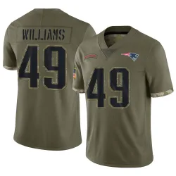 New England Patriots Men's Limited Olive 2022 Salute To Service Jersey (49 Trayveon Williams)