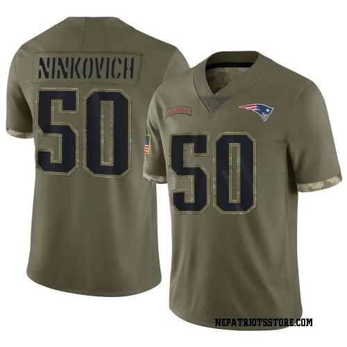 New England Patriots Men's Limited Olive 2022 Salute To Service Jersey (50 Rob Ninkovich)