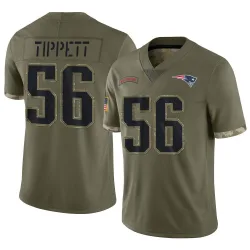 New England Patriots Men's Limited Olive 2022 Salute To Service Jersey (56 Andre Tippett)