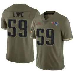 New England Patriots Men's Limited Olive 2022 Salute To Service Jersey (59 Vederian Lowe)