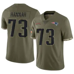 New England Patriots Men's Limited Olive 2022 Salute To Service Jersey (73 John Hannah)