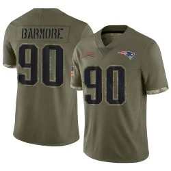 New England Patriots Men's Limited Olive 2022 Salute To Service Jersey (90 Christian Barmore)