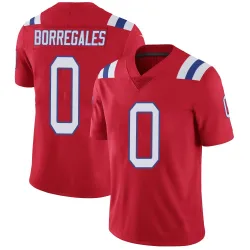 New England Patriots Men's Limited Red Vapor Untouchable Alternate Jersey (0 Andres Borregales)
