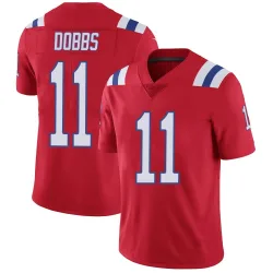 New England Patriots Men's Limited Red Vapor Untouchable Alternate Jersey (11 Joshua Dobbs)