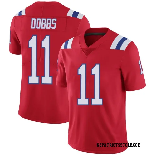 New England Patriots Men's Limited Red Vapor Untouchable Alternate Jersey (11 Joshua Dobbs)