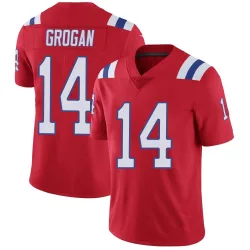 New England Patriots Men's Limited Red Vapor Untouchable Alternate Jersey (14 Steve Grogan)