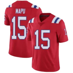 New England Patriots Men's Limited Red Vapor Untouchable Alternate Jersey (15 Marte Mapu)