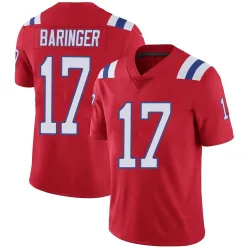 New England Patriots Men's Limited Red Vapor Untouchable Alternate Jersey (17 Bryce Baringer)
