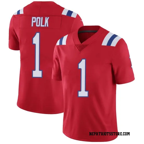 New England Patriots Men's Limited Red Vapor Untouchable Alternate Jersey (1 Ja'Lynn Polk)