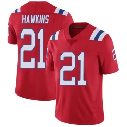 New England Patriots Men's Limited Red Vapor Untouchable Alternate Jersey (21 Jaylinn Hawkins)