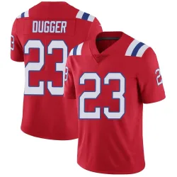 New England Patriots Men's Limited Red Vapor Untouchable Alternate Jersey (23 Kyle Dugger)