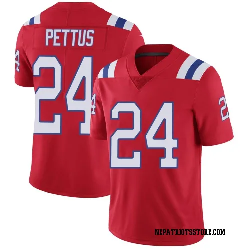 New England Patriots Men's Limited Red Vapor Untouchable Alternate Jersey (24 Dell Pettus)