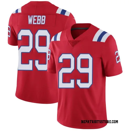 New England Patriots Men's Limited Red Vapor Untouchable Alternate Jersey (29 Jeremiah Webb)