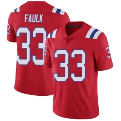 New England Patriots Men's Limited Red Vapor Untouchable Alternate Jersey (33 Kevin Faulk)
