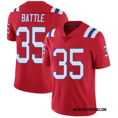 New England Patriots Men's Limited Red Vapor Untouchable Alternate Jersey (35 Miles Battle)