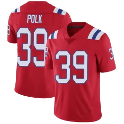 New England Patriots Men's Limited Red Vapor Untouchable Alternate Jersey (39 Jordan Polk)