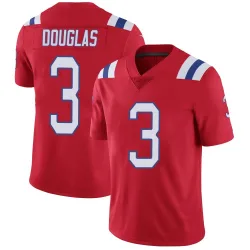 New England Patriots Men's Limited Red Vapor Untouchable Alternate Jersey (3 DeMario Douglas)