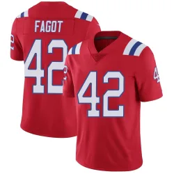 New England Patriots Men's Limited Red Vapor Untouchable Alternate Jersey (42 Diego Fagot)