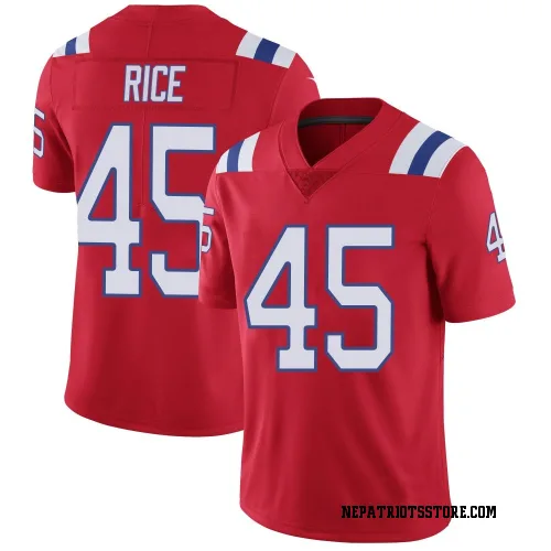 New England Patriots Men's Limited Red Vapor Untouchable Alternate Jersey (45 Monty Rice)