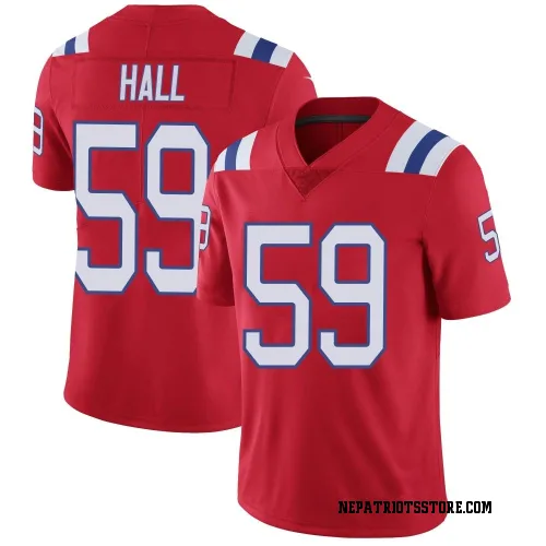 New England Patriots Men's Limited Red Vapor Untouchable Alternate Jersey (59 Terez Hall)
