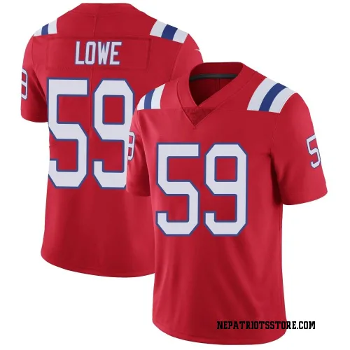 New England Patriots Men's Limited Red Vapor Untouchable Alternate Jersey (59 Vederian Lowe)