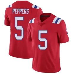 New England Patriots Men's Limited Red Vapor Untouchable Alternate Jersey (5 Jabrill Peppers)