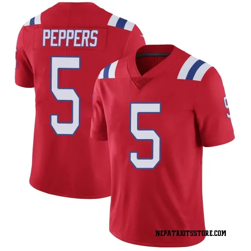 New England Patriots Men's Limited Red Vapor Untouchable Alternate Jersey (5 Jabrill Peppers)