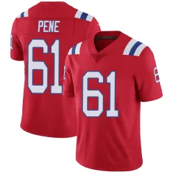 New England Patriots Men's Limited Red Vapor Untouchable Alternate Jersey (61 Wilfried Pene)