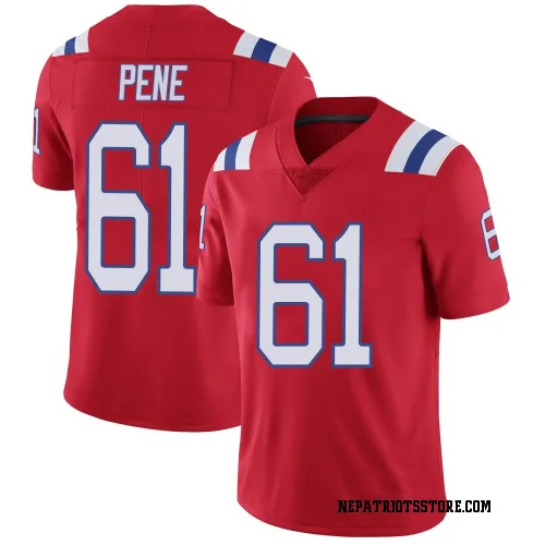 New England Patriots Men's Limited Red Vapor Untouchable Alternate Jersey (61 Wilfried Pene)
