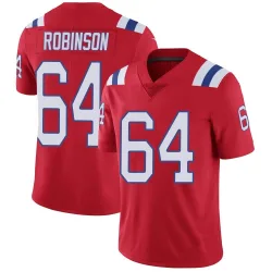 New England Patriots Men's Limited Red Vapor Untouchable Alternate Jersey (64 Layden Robinson)