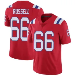 New England Patriots Men's Limited Red Vapor Untouchable Alternate Jersey (66 Jotham Russell)