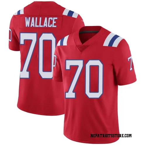 New England Patriots Men's Limited Red Vapor Untouchable Alternate Jersey (70 Caedan Wallace)