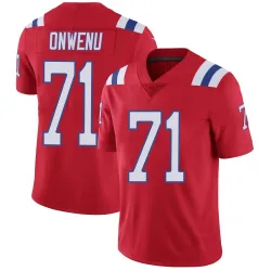 New England Patriots Men's Limited Red Vapor Untouchable Alternate Jersey (71 Mike Onwenu)