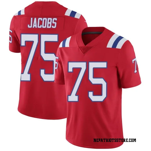 New England Patriots Men's Limited Red Vapor Untouchable Alternate Jersey (75 Demontrey Jacobs)