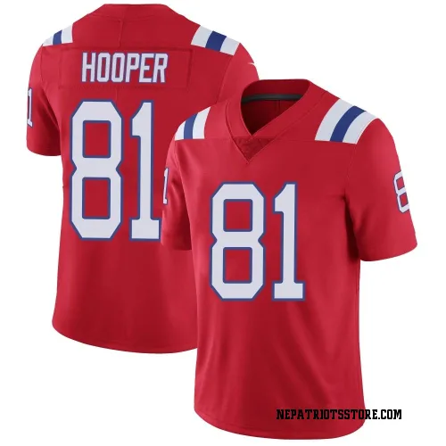 New England Patriots Men's Limited Red Vapor Untouchable Alternate Jersey (81 Austin Hooper)