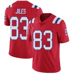 New England Patriots Men's Limited Red Vapor Untouchable Alternate Jersey (83 John Jiles)
