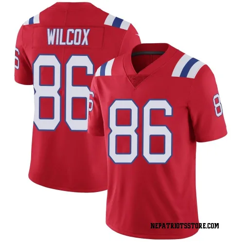 New England Patriots Men's Limited Red Vapor Untouchable Alternate Jersey (86 Mitchell Wilcox)