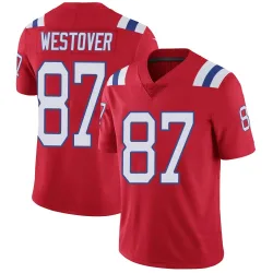 New England Patriots Men's Limited Red Vapor Untouchable Alternate Jersey (87 Jack Westover)