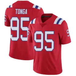 New England Patriots Men's Limited Red Vapor Untouchable Alternate Jersey (95 Khyiris Tonga)