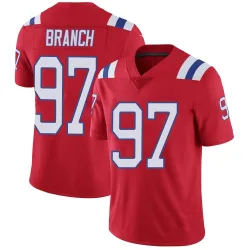 New England Patriots Men's Limited Red Vapor Untouchable Alternate Jersey (97 Alan Branch)