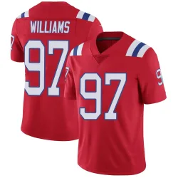 New England Patriots Men's Limited Red Vapor Untouchable Alternate Jersey (97 Milton Williams)